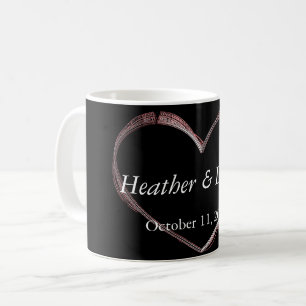 Taza De Café Boda encantador y atractivo del corazón del amor