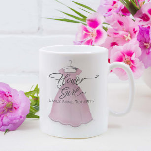 Taza De Café Boda Flor Chica Cute Vintage Rosa