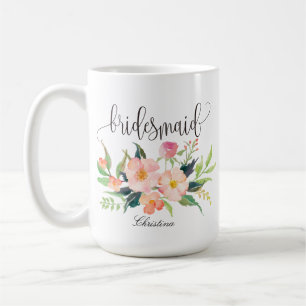 Taza De Café Boda floral de dama de honor -5