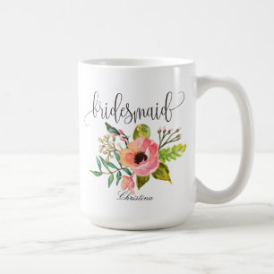 Taza De Café Boda floral de dama de honor -6