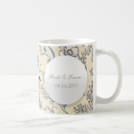 Taza De Café Boda floral de flores de cosecha ruidosa