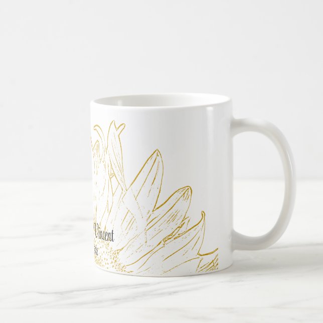 Taza De Café Boda gráfico de girasol amarillo (Derecha)