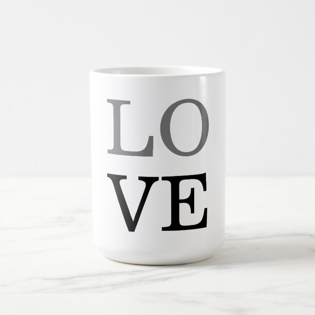 Taza De Café Boda Gray Black Script Love (Centro)