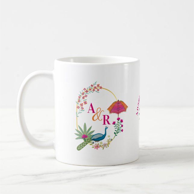 Taza De Café boda indio personalizado regalo mug favor (Izquierda)