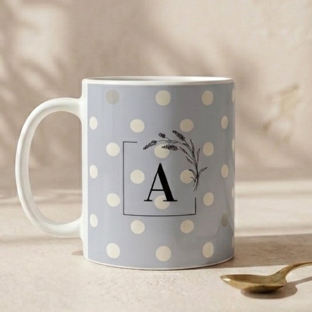 Taza De Café Boda Islámica Inicial Azul de Lunares Novio (Subido por el creador)