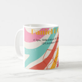 Taza De Café Boda Minimalista Colorida
