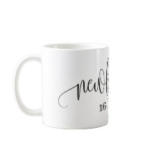 Boda Monocromático Personalizado Fecha Mug