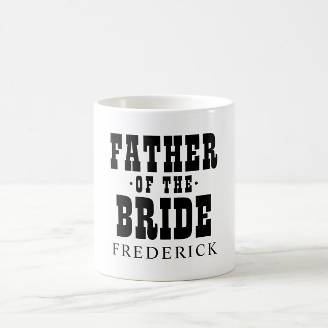 Taza De Café Boda Padre de la Novia y Fecha (Centro)