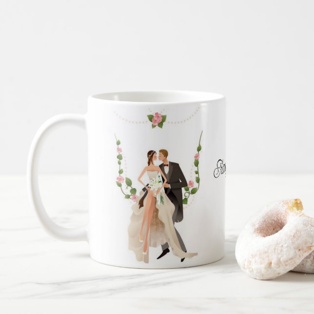 Taza De Café Boda Personalizada  (Con donut)