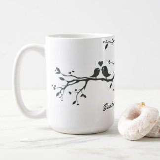 Taza De Café Boda personalizada Fecha aniversario Amarre Aves