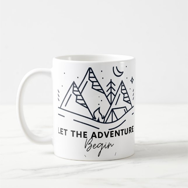 Taza De Café Boda personalizado Camping Mug, regalos (Izquierda)