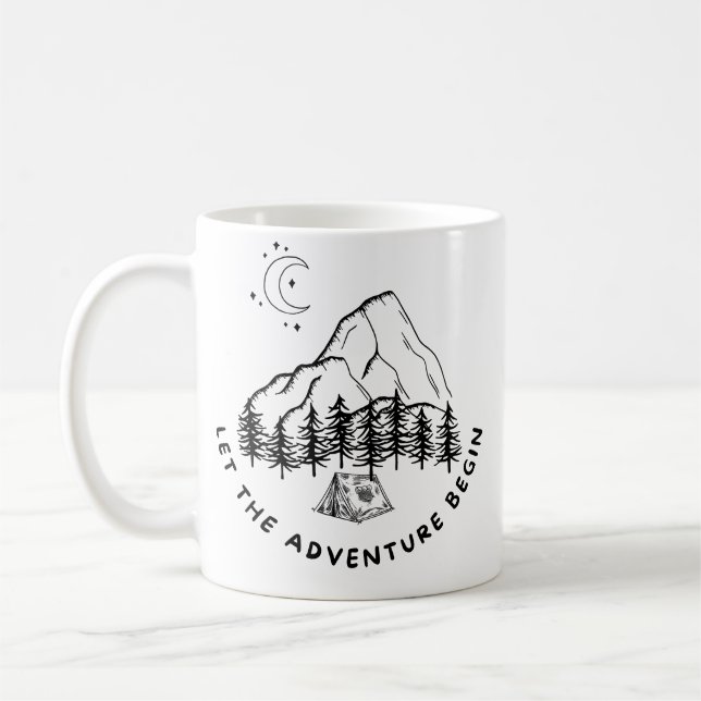 Taza De Café Boda personalizado Camping Mug, regalos de pareja (Izquierda)