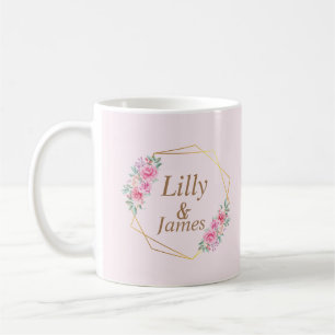 Taza De Café Boda rosa floral