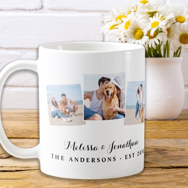 Taza De Café Boda único fotográfico personalizado de 3 fotos re (Subido por el creador)