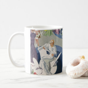 Taza De Café Boda Vintage, Novia Art Deco Moderno de mediados d