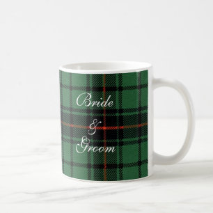 Taza De Café Boda Vintage, Patrón Moderno Tartán Davidson