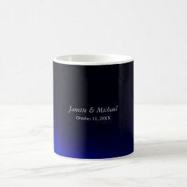 Taza De Café Bodas de amor de fondo negro azul