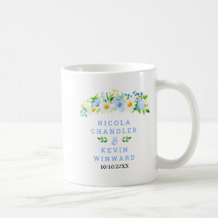 Taza De Café Bodas Florales de Nomeolvides y Margaritas