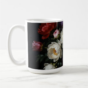 Taza De Café Bodegón barroco de ramo de peonías