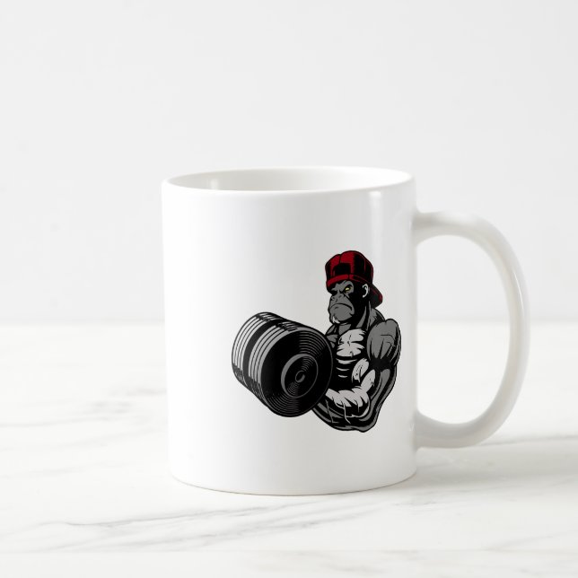 Taza De Café Bodybuilding Gorilla Gym Strength Training Workout (Derecha)