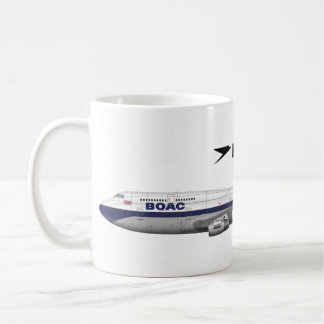 Taza De Café Boeing 747-400 British Airways BOAC Retro Aviation