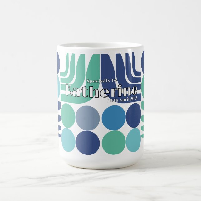 Taza De Café Bohemian Blanco Azul (Centro)