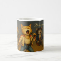 Bohemio satírico Catody Rocking Cats Coffee Mug