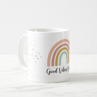 Taza de café boho arcoíris linda - Taza estética