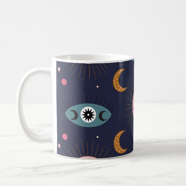 Taza De Café Boho bebé, patrón de moda hippie. (Izquierda)