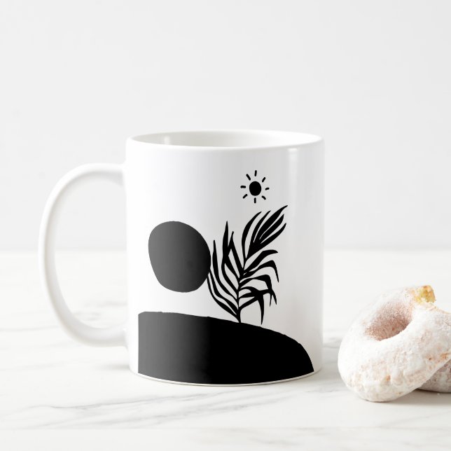Taza De Café boho bohemian floral sun moon (Con donut)
