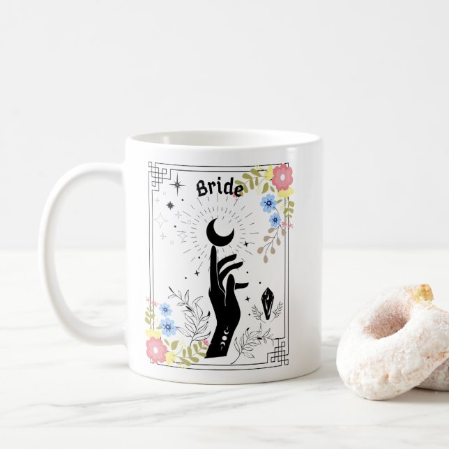 Taza De Café Boho Bride, Mystic Bride, Tarot Bride (Con donut)