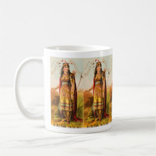 Taza De Café Boho Buffalo Bill Doncella India Más Guapa 1880s