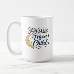 Taza De Café Boho Celestial Niño Luna Salvaje