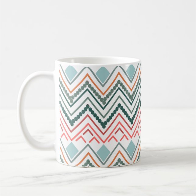 Taza De Café Boho Chevron (Izquierda)