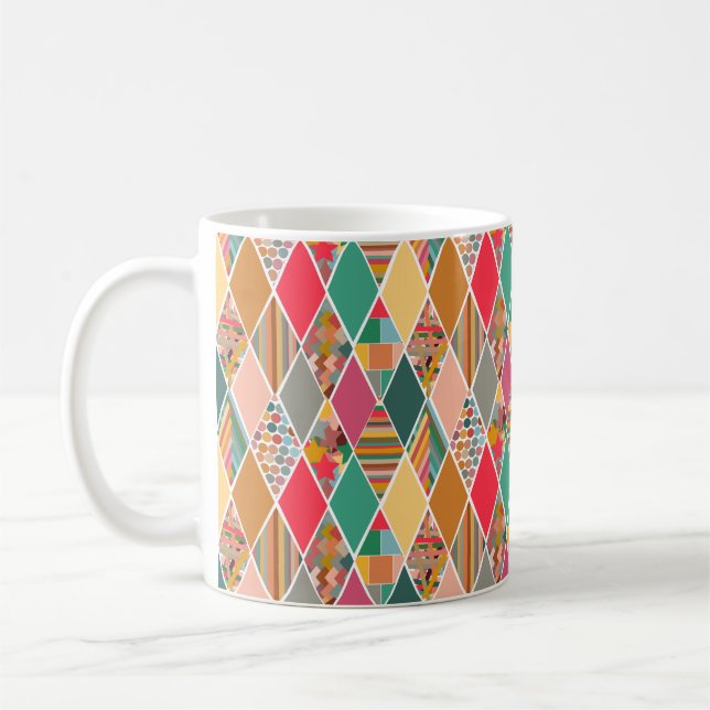 Taza De Café Boho Crazy Quilt (Izquierda)