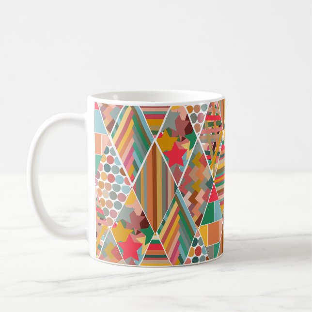 Taza de café Boho Crazy Quilt (Izquierda)