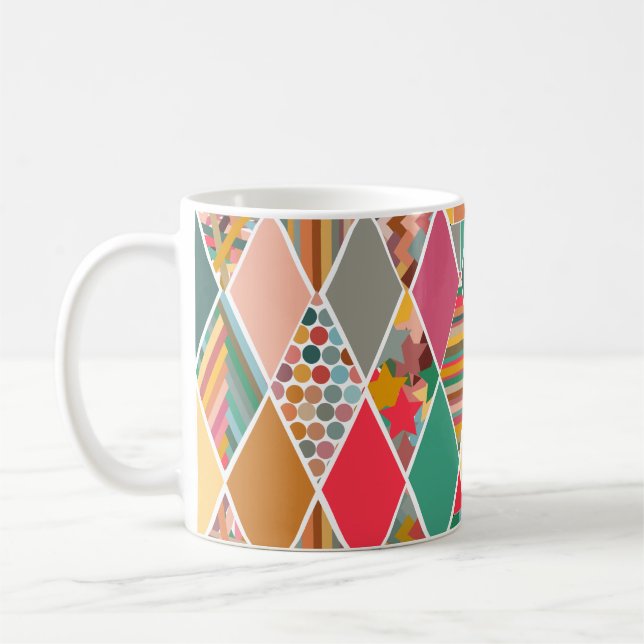 Taza De Café Boho Crazy Quilt (Izquierda)