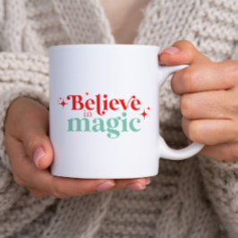 Taza De Café Boho Cree en la Magia Navidad fuente moderna