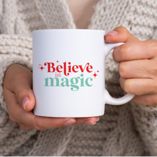 Taza De Café Boho Cree en la Magia Navidad fuente moderna