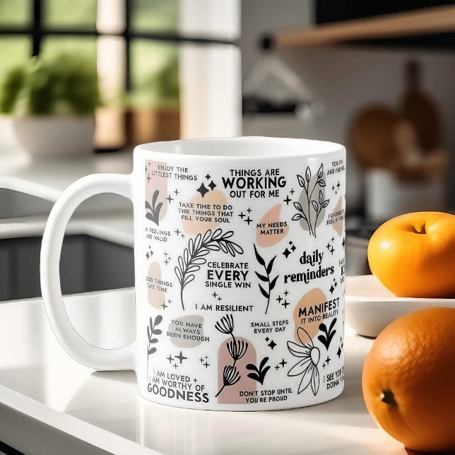 Taza De Café Boho Daily Reminders Affirmations Mug, 11 oz (Subido por el creador)