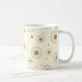 Taza De Café Boho Daisy Floral-Minimalista Primavera Bloom Aest