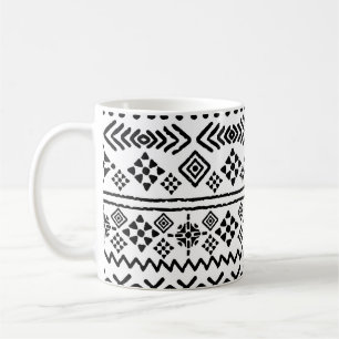 Taza De Café Boho de arte tribal: sin costuras geométricas.
