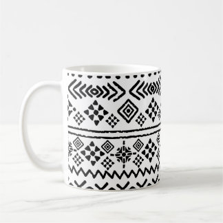 Taza De Café Boho de arte tribal: sin costuras geométricas.