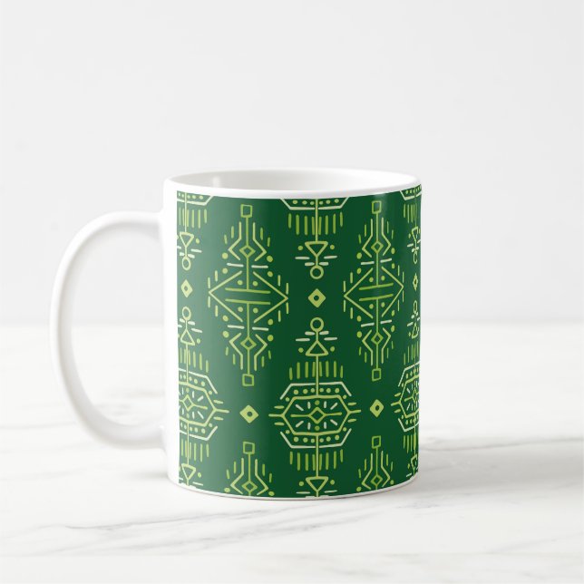 Taza De Café Boho étnico: Creativa tribal sin foco. (Izquierda)
