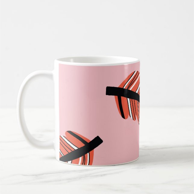 Taza De Café Boho Feathers: Vintage Repeat. (Izquierda)