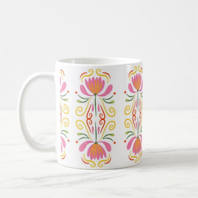 Taza De Café Boho Floral (Izquierda)