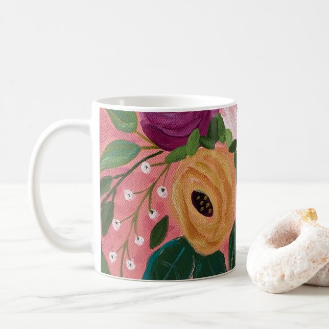 Taza De Café Boho Floral (Con donut)