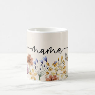 Taza De Café Boho Flores Silvestres Mamá