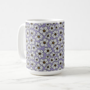 Taza De Café Boho Flores Silvestres Sobre Lavanda