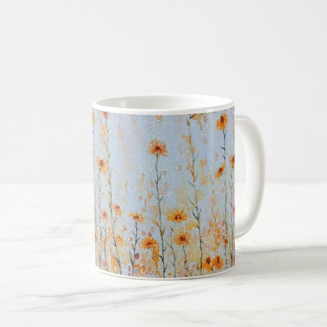 Taza De Café Boho Flores Silvestres Vintage (Anverso derecho)